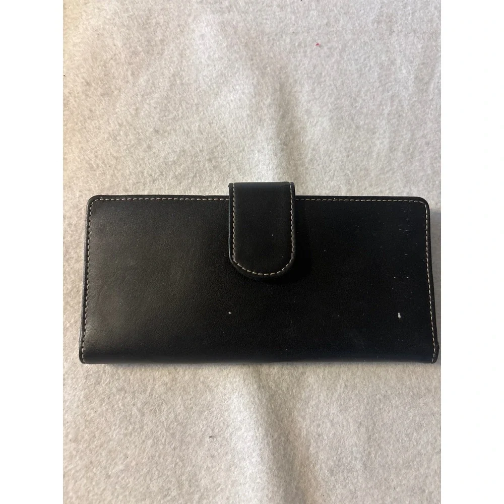 Unbranded Genuine‎ Leather  Wallet Women OS Black Good Kiss Lock Organizer